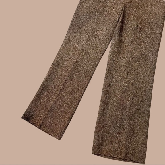 Talbots Brown Luxury Italian Tweed Wool-Blend Straight Leg Trousers Size 10 - Picture 7 of 12